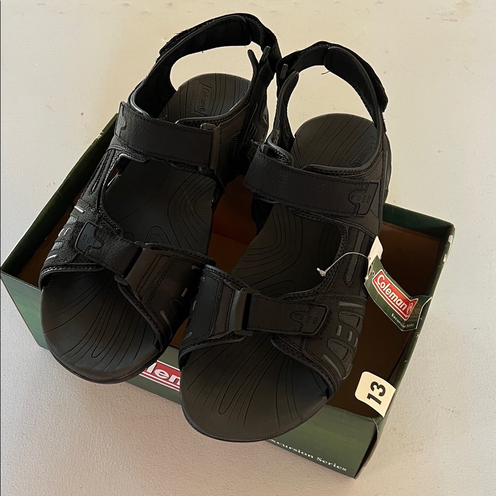 NWT Coleman Black Outdoor Sandals Size 13